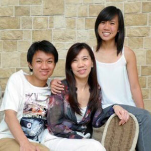 a mom with her son and daughter