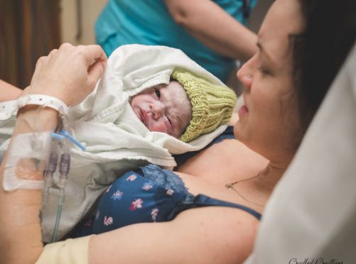 mom holding her newborn
