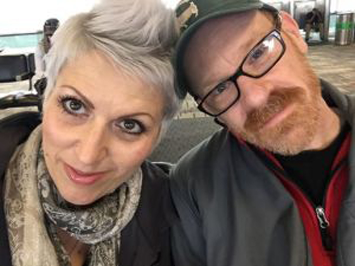 man and woman smiling