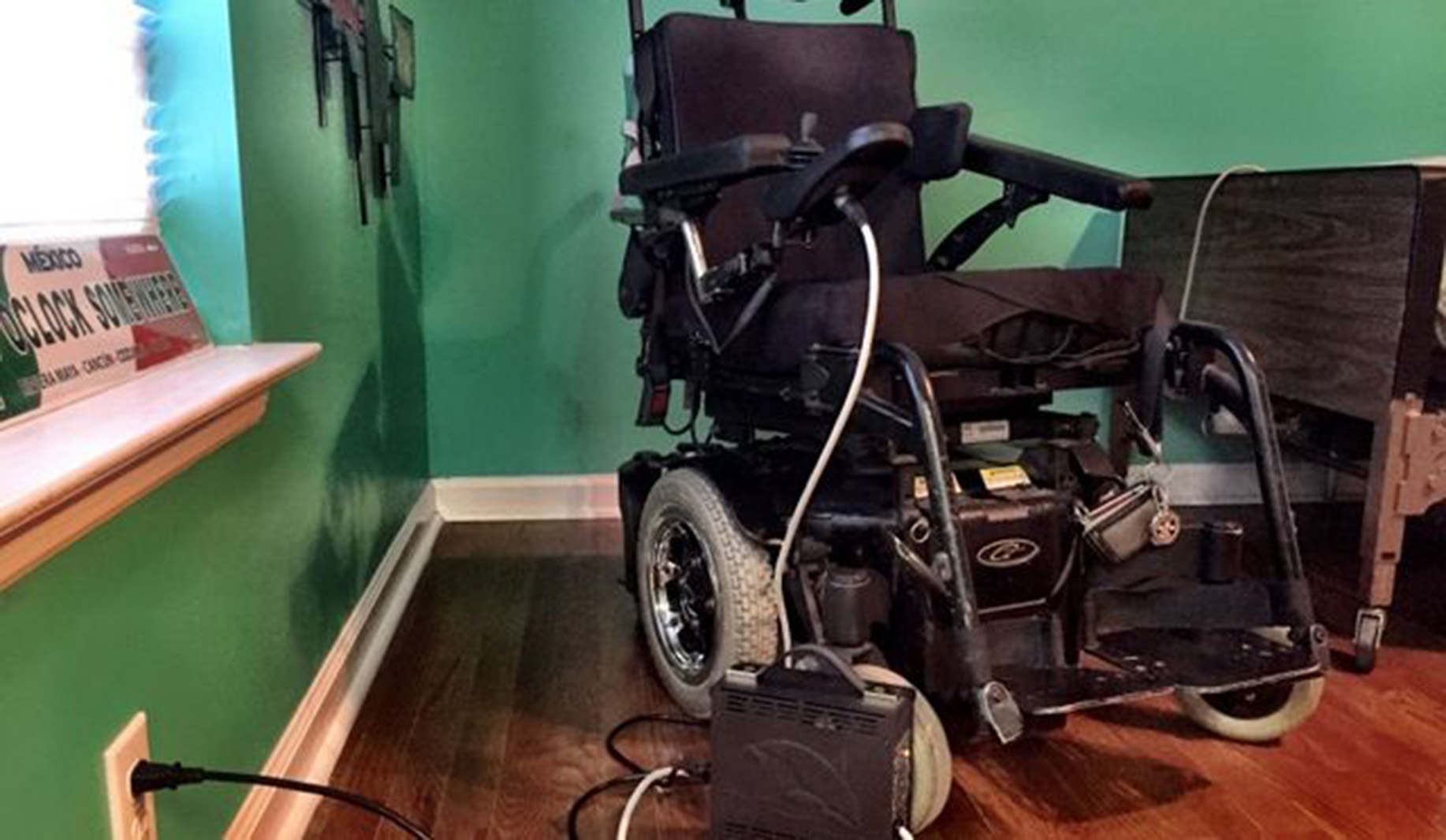 a power wheelchair charging