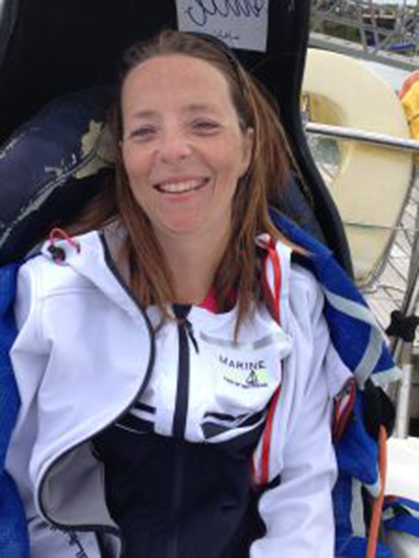 Quadriplegic woman smiling