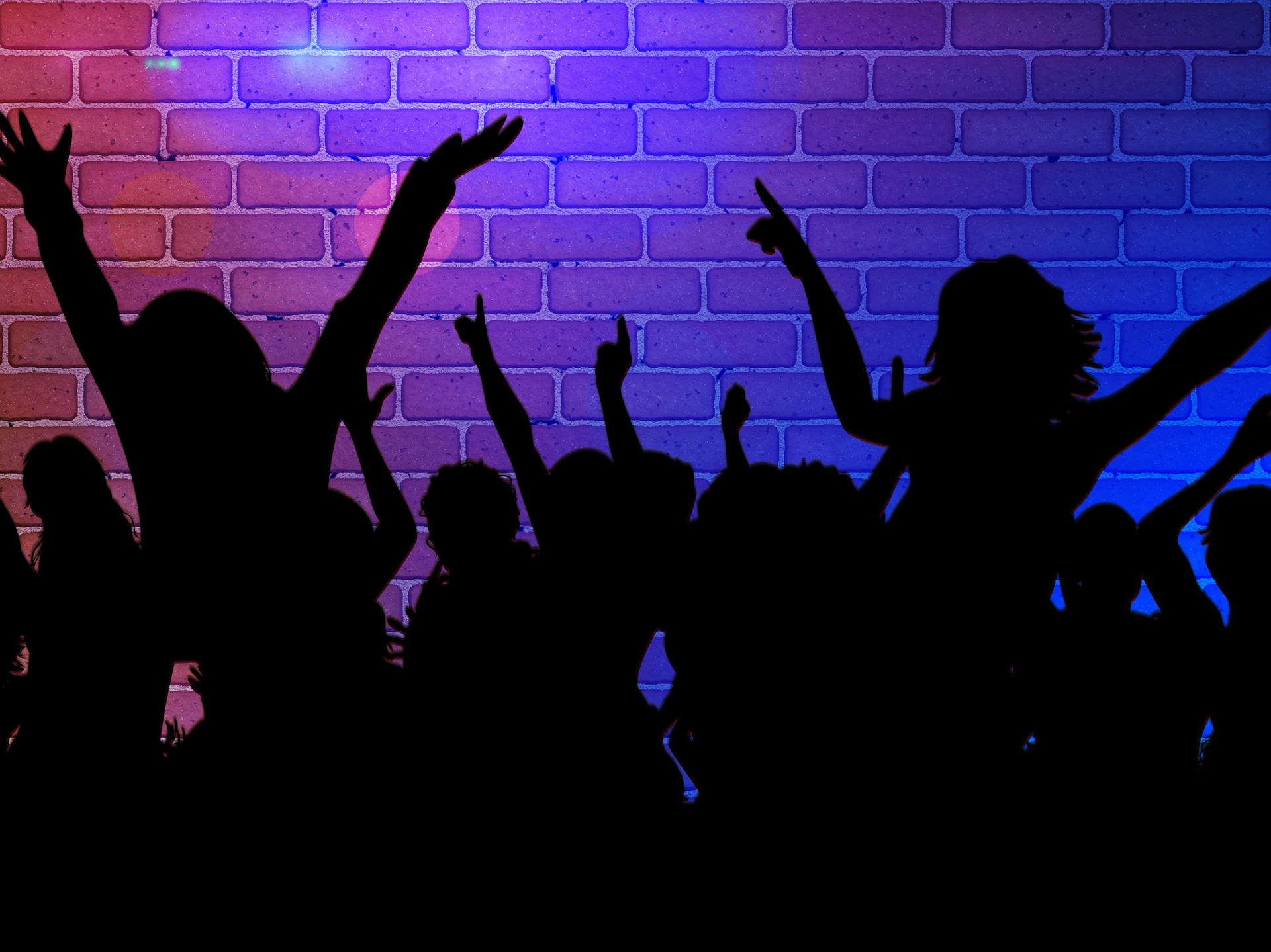 silhouette of people at a nightclub