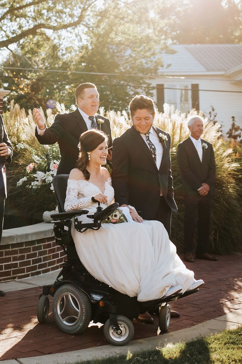 quadriplegic bride at her wedding