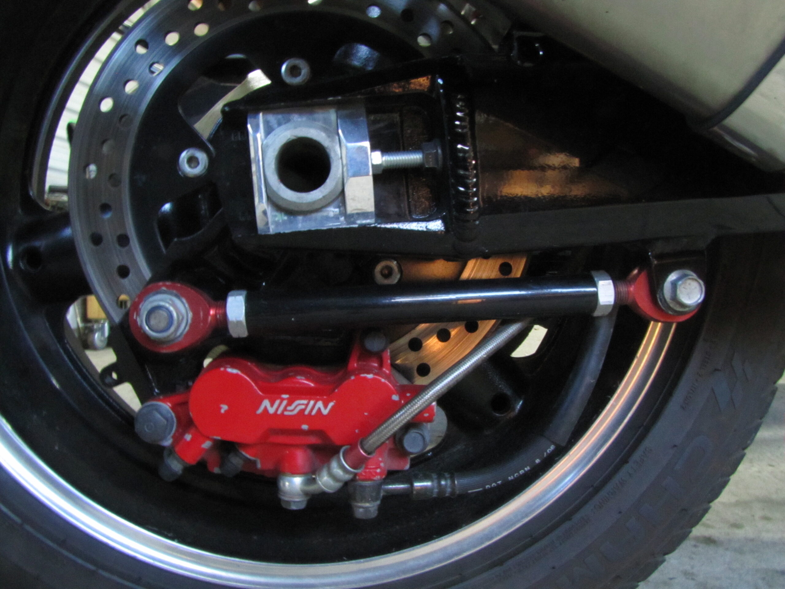 rear brake on a modified motorbike