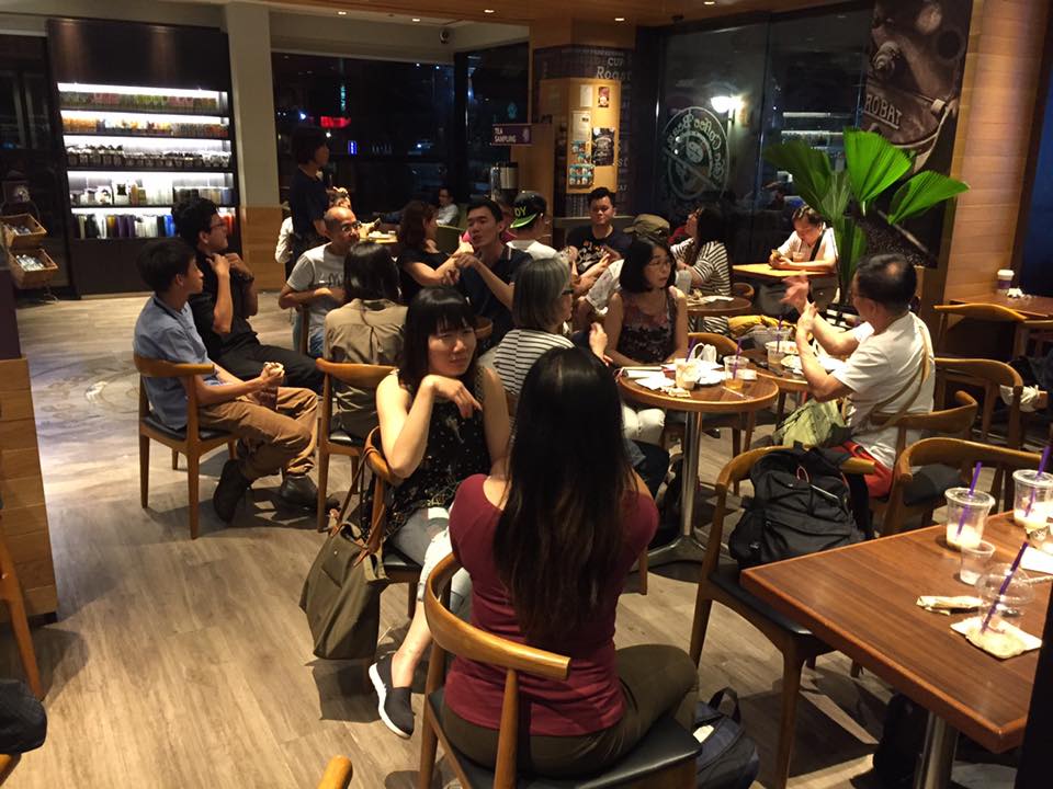 people gather for Singapore Deaf Happy Hour