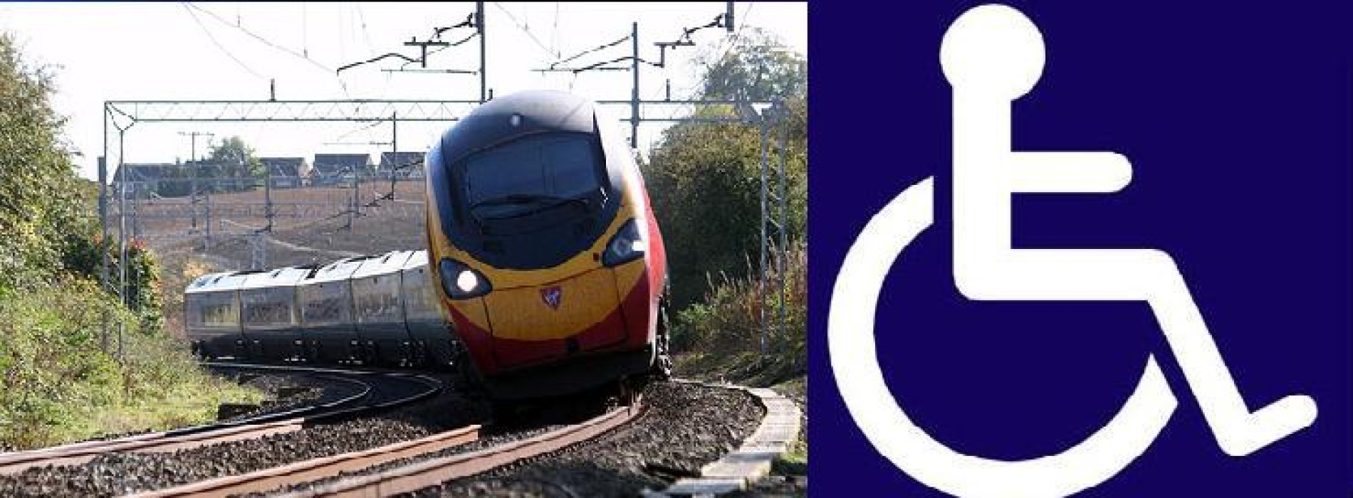 an image of a train and the disability symbol