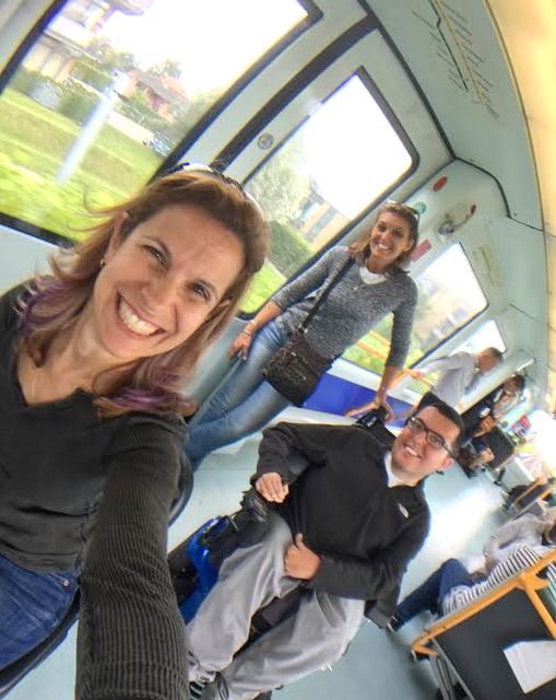 Cory and friends on bus