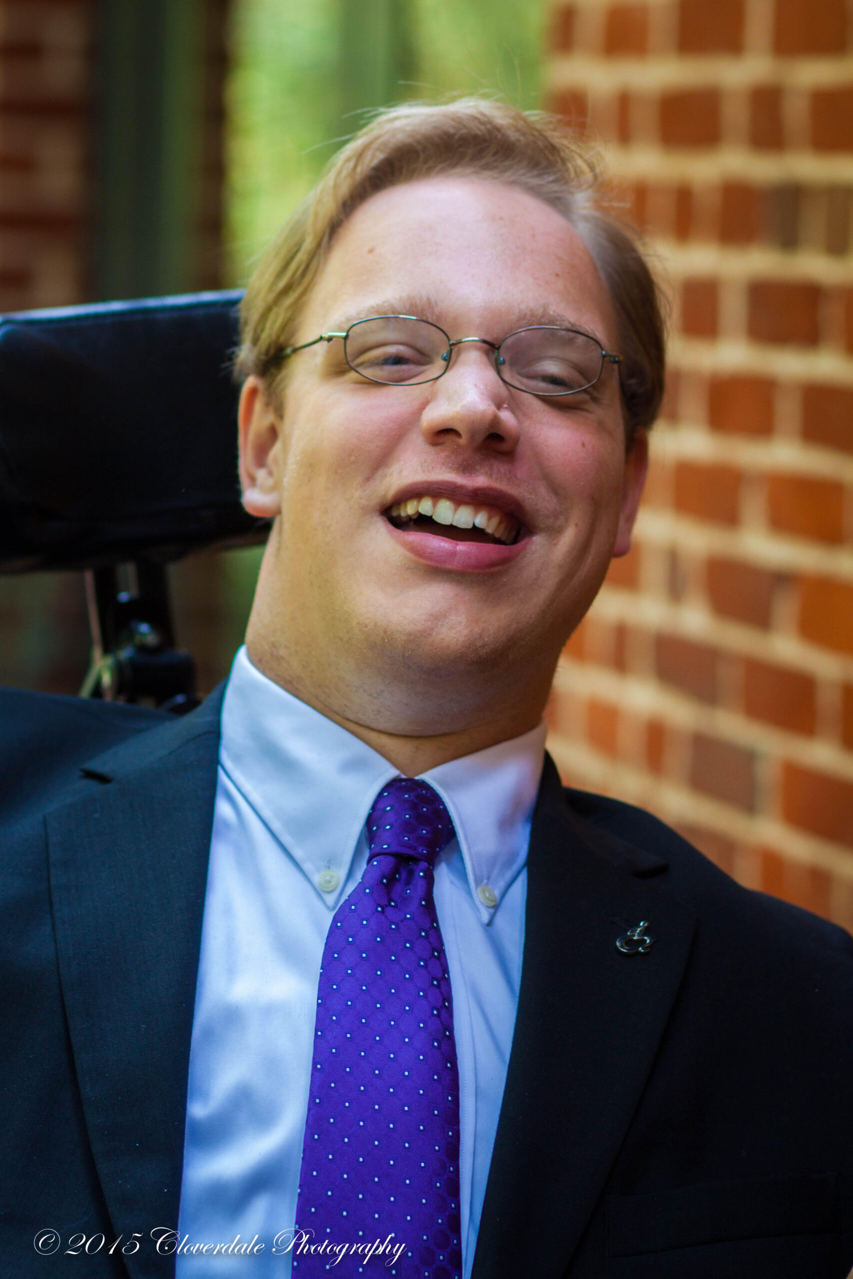 portrait of a wheelchair user with cerebral palsy