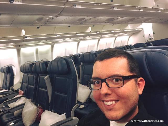 wheelchair user on board a flight