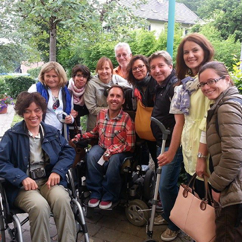 Martyn with group of friends in Europe