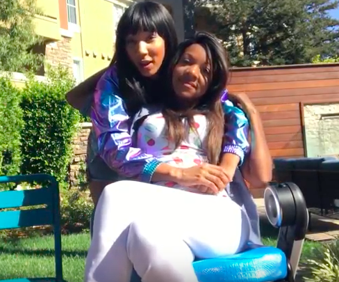 Krystina and Robyn demonstrating the Hijacker Hug