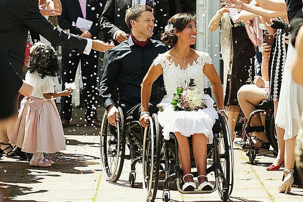Yasmin and her husband on wedding day