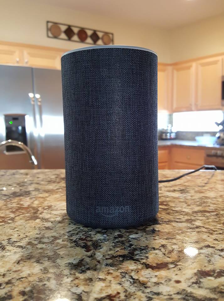 Amazon Echo on a kitchen counter