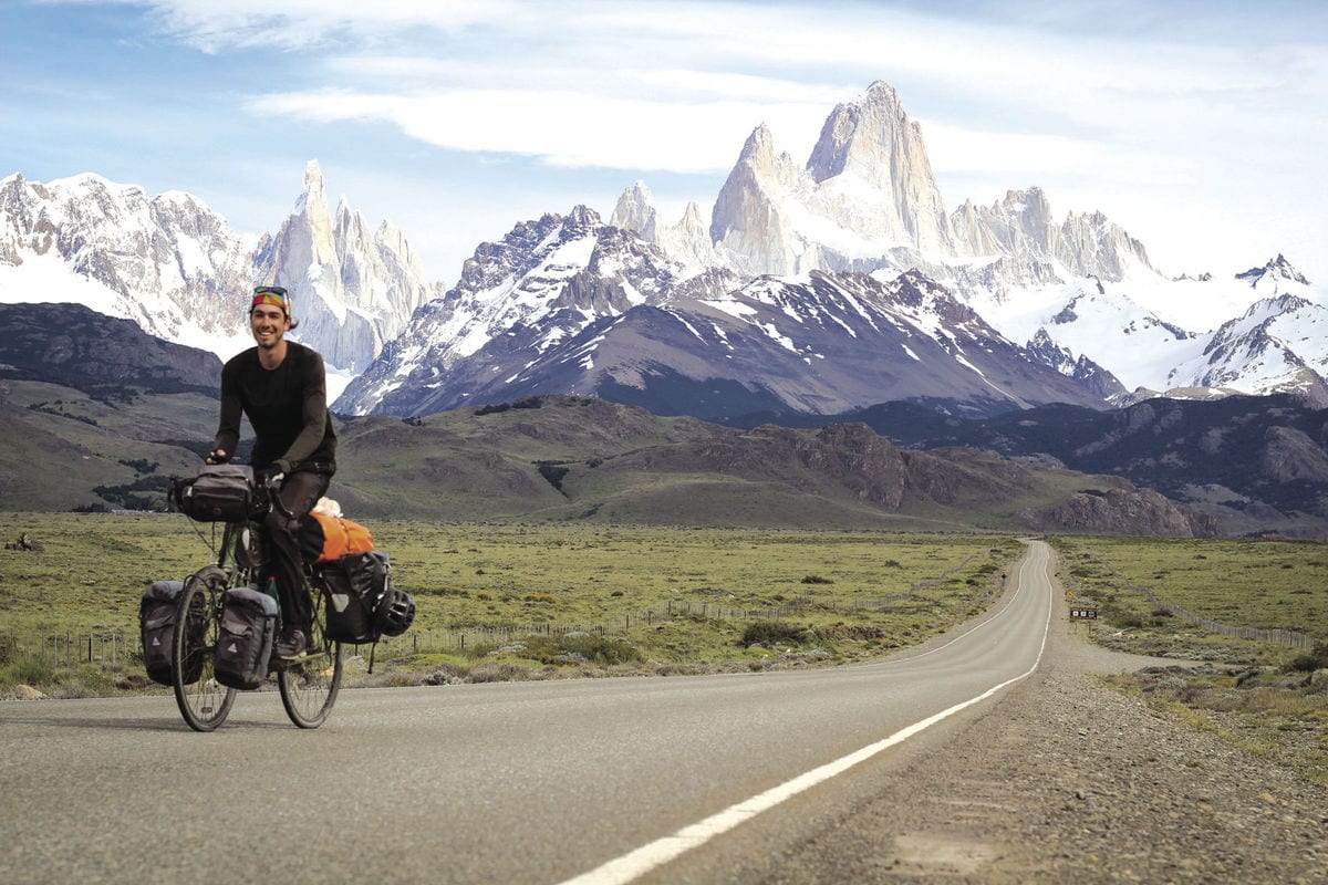 Ian Andersen cycling through Patagonia, Argentina