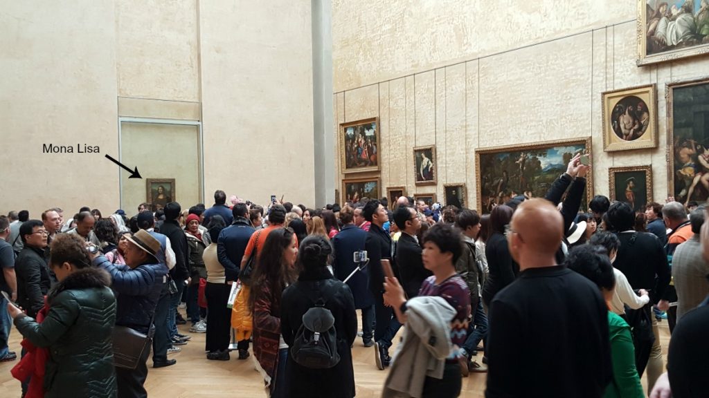 View of inside of Louvre Museum