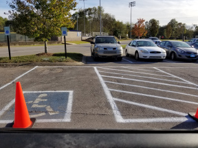 Picture of the van accessible parking spot made for Lyllyan