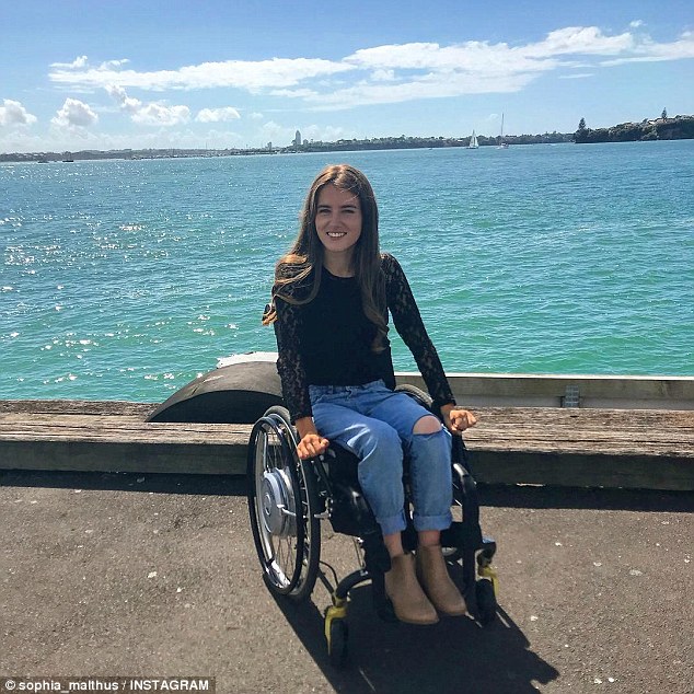 Picture of Sophia in wheelchair