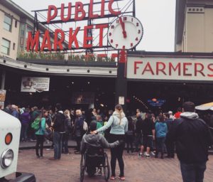 Chelsea and James at farmer's market