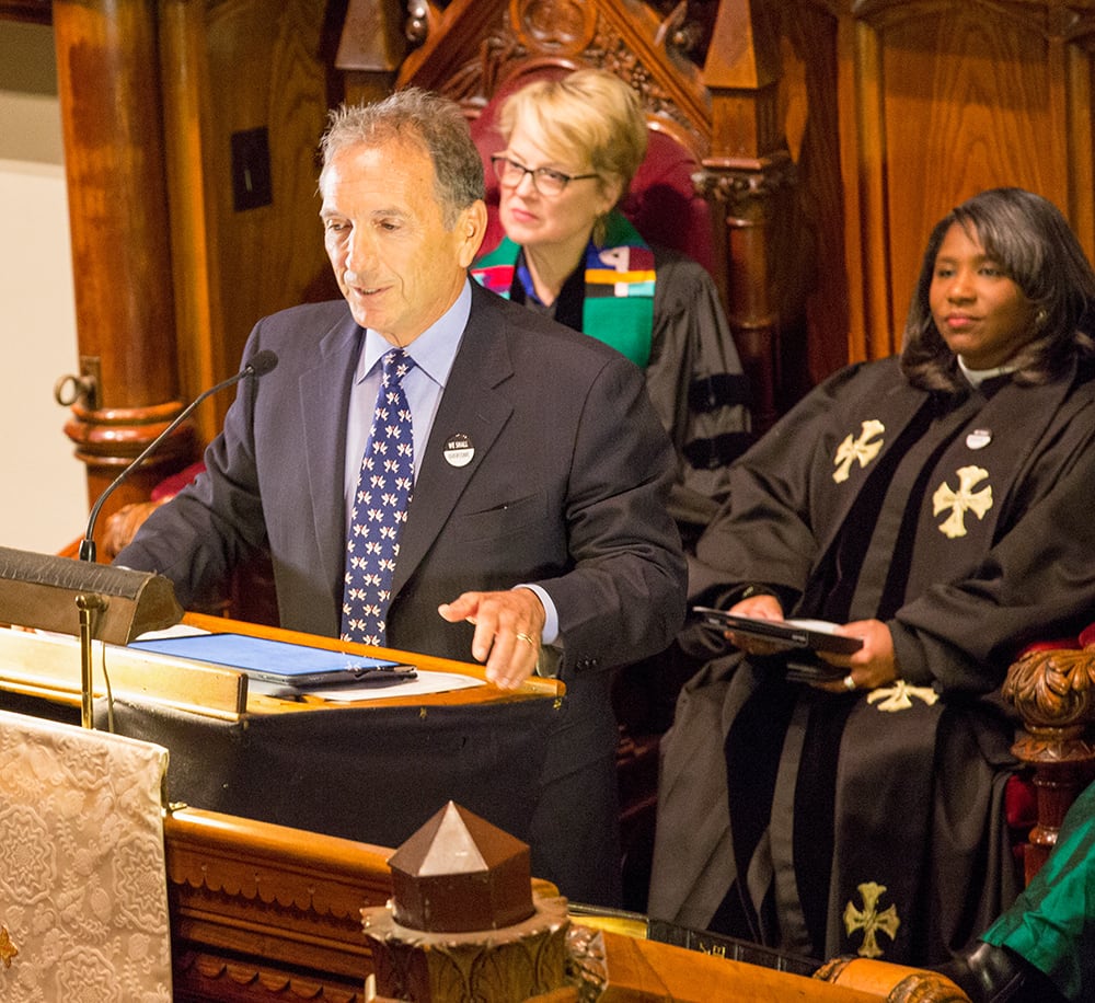 On Martin Luther King, Jr. day in 2018, William Wachtel joined interfaith leaders to pray for national unity.