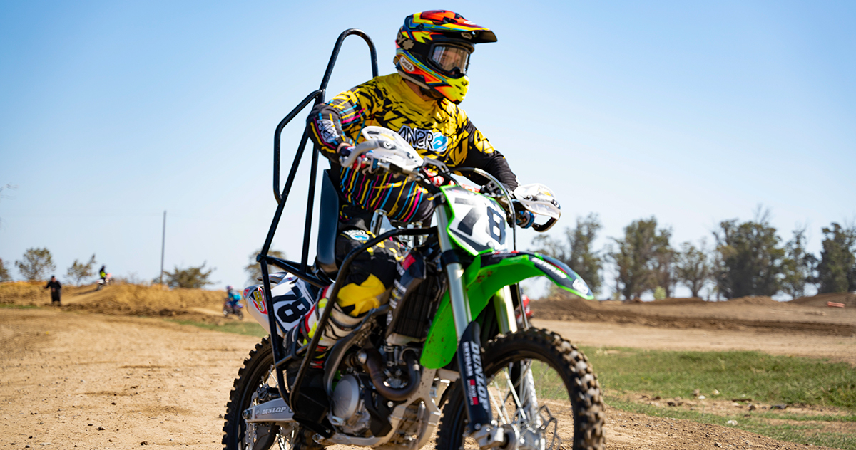 In May 2021, Troy rode an adaptive motocross bike with a protective roll cage — his first time back on a bike since his accident over 18 years ago.