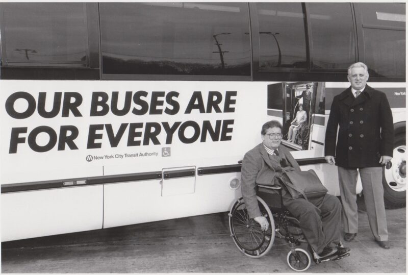 Terry Moakley (Left), United Spinal’s former Board Member and a leading voice of the Disability Community passed away in 2014. He dedicated his life to expanding disability rights, helping his fellow disabled veterans, and improving access to transportation for wheelchair users. We miss you Terry!