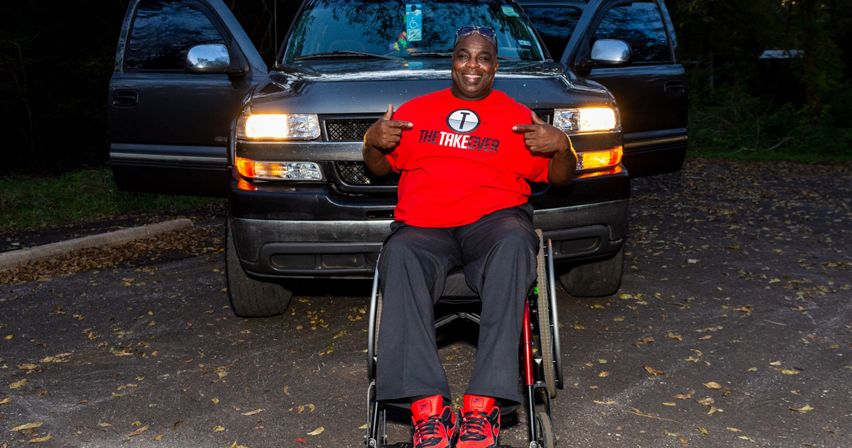 Leonard Mayberry with pickup truck
