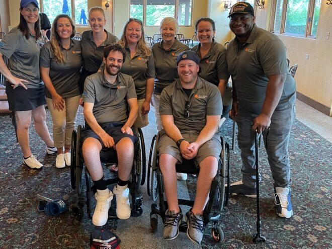 United Spinal Association Illlnois Chapter, group photo at golf outing