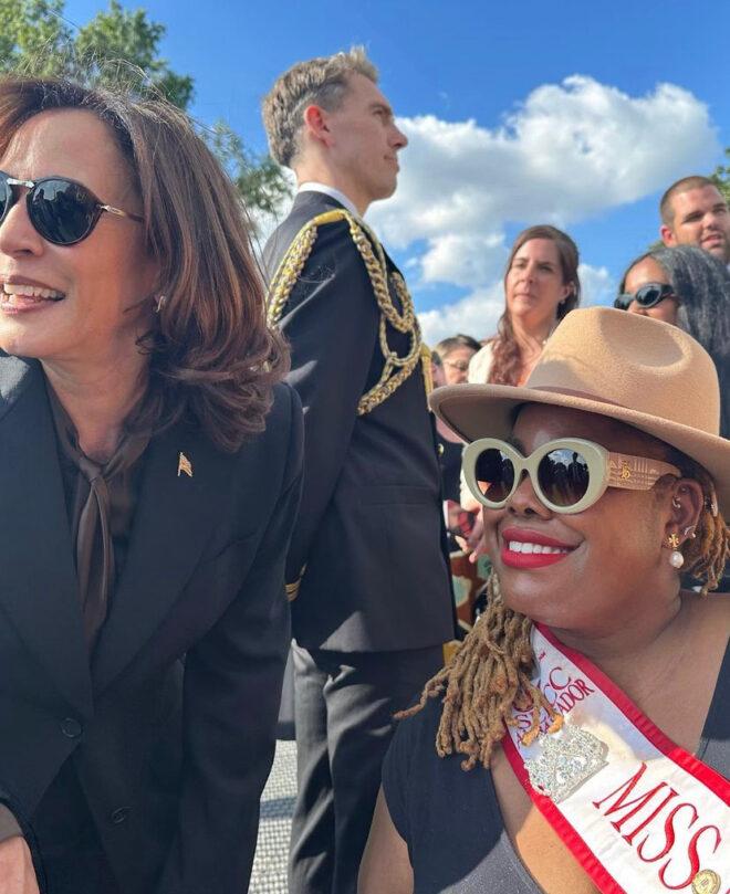 Vice President Kamala Harris and United Spinal board member Monica Wiley.
