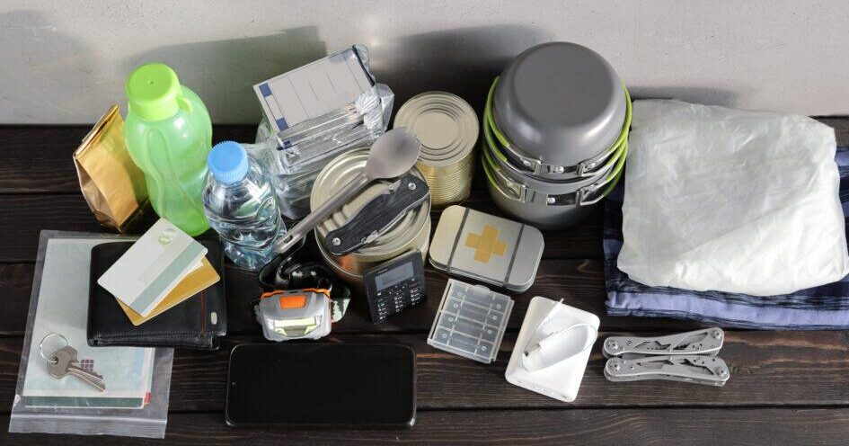 Sample go-bag items.