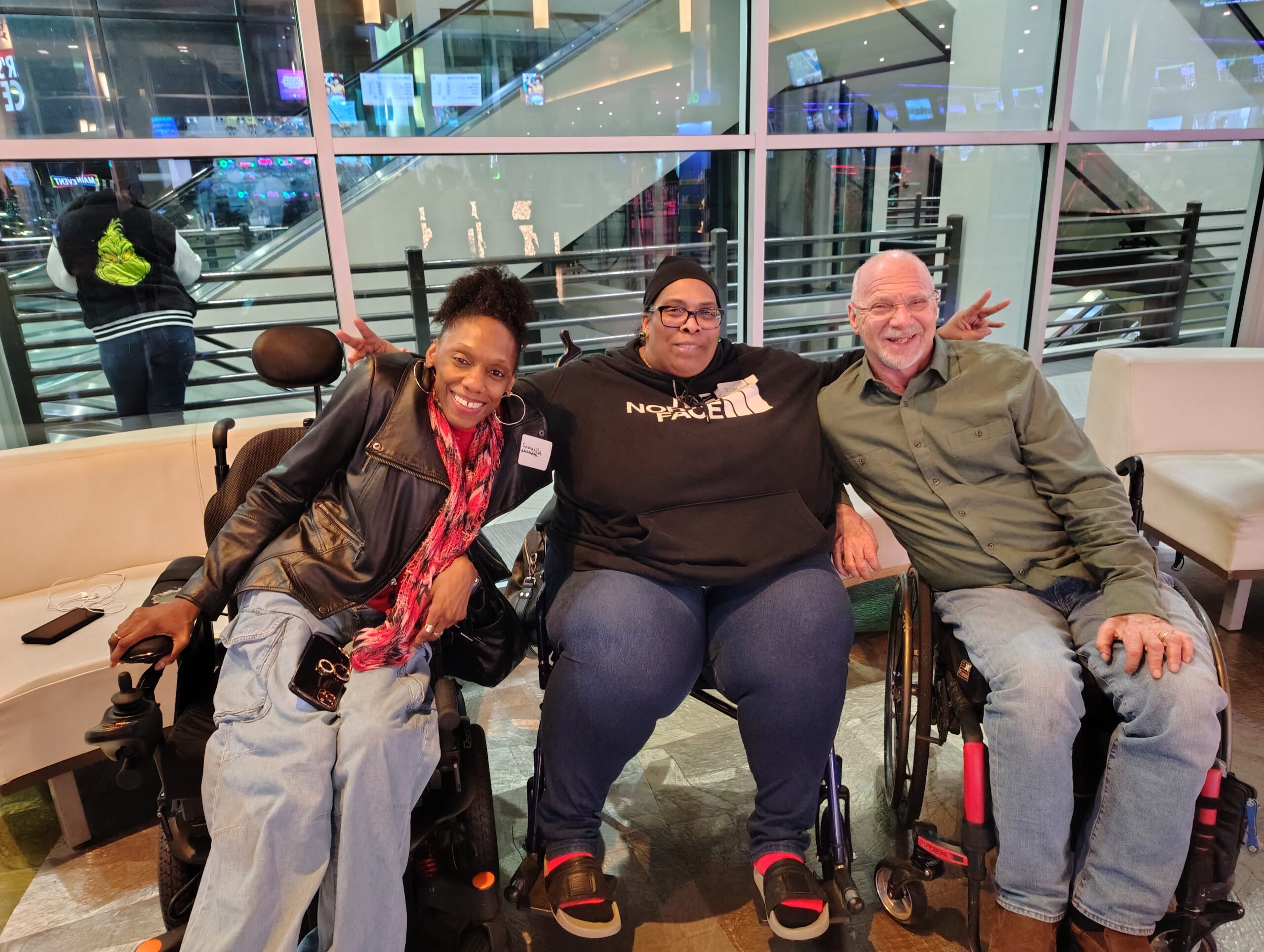three wheelchair users celebrate the holidays in georgia
